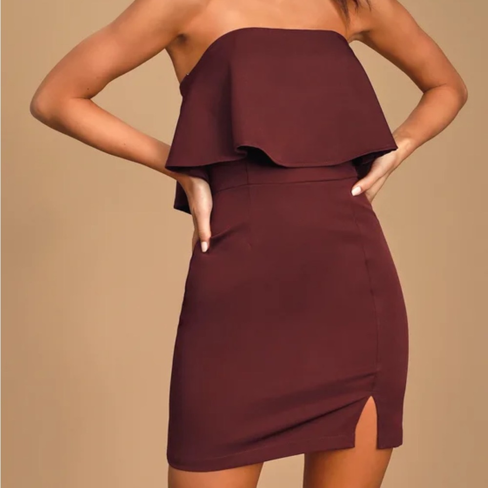 Strapless bodycoc dress- burgundy